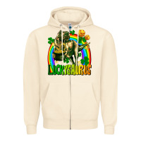 Luckysaurus St. Patricks Day Zipper Hoodie | Teevron