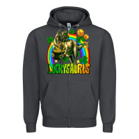 Smoke luckysaurus St. Patricks Day Zipper Hoodie - FaDigitalArtStudio