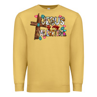 Antique Gold jesus is my valentine Premium Sweatshirt - CowhideDigitalArt