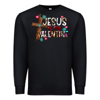 Black jesus is my valentine Premium Sweatshirt - CowhideDigitalArt