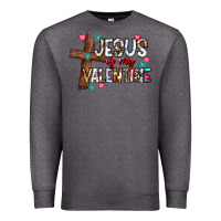 Charcoal Heather jesus is my valentine Premium Sweatshirt - CowhideDigitalArt