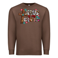 Chestnut jesus is my valentine Premium Sweatshirt - CowhideDigitalArt