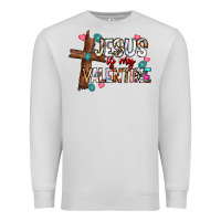 Dove Grey jesus is my valentine Premium Sweatshirt - CowhideDigitalArt