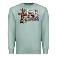 Seafoam jesus is my valentine Premium Sweatshirt - CowhideDigitalArt