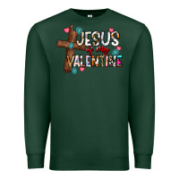 Sports Green jesus is my valentine Premium Sweatshirt - CowhideDigitalArt