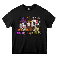 Black Happy Hallothanksmas heifers Heavy Core Tee - NancyCooperArtShop