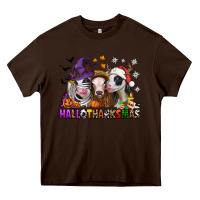 Chocolate Brown Happy Hallothanksmas heifers Heavy Core Tee - NancyCooperArtShop