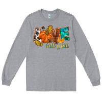 Heather Grey Love Fall y'all Long Sleeve Tee - NancyCooperArtShop