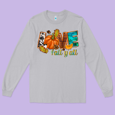 Love Fall Y'all Long Sleeve Tee Designed By Nancycooperartshop