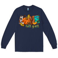 Navy Love Fall y'all Long Sleeve Tee - NancyCooperArtShop