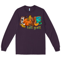 Plum Love Fall y'all Long Sleeve Tee - NancyCooperArtShop