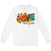 White Love Fall y'all Long Sleeve Tee - NancyCooperArtShop