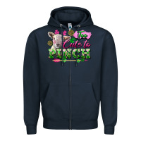 Navy too cute to pinch Zipper Hoodie - FaDigitalArtStudio