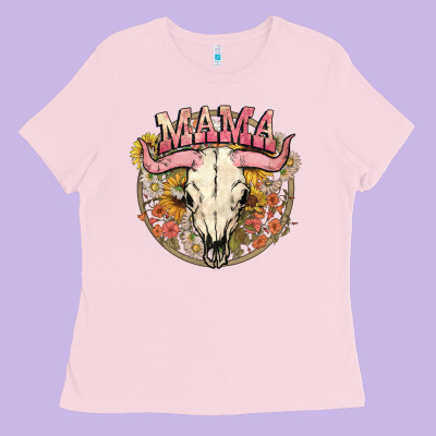 Bullskull Mama Ladies Tee Designed By Nancycooperartshop