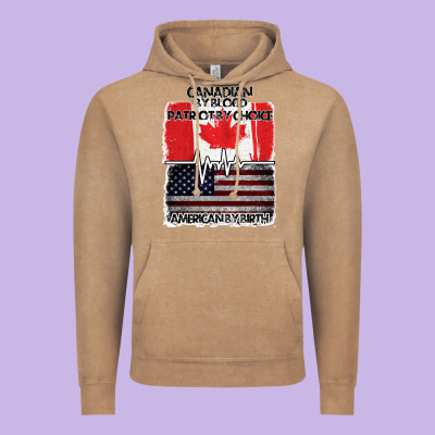 American By Birth Canadian By Blood Patriot By Choice Vintage Hoodie Designed By Bettercallsaul