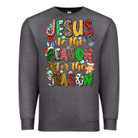 Charcoal Heather jesus is the reason for the season Premium Sweatshirt - CowhideDigitalArt