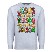 Heather Grey jesus is the reason for the season Premium Sweatshirt - CowhideDigitalArt