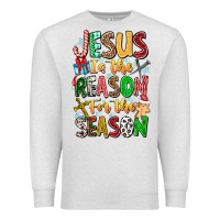 Oatmeal Heather jesus is the reason for the season Premium Sweatshirt - CowhideDigitalArt