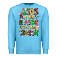 Ocean Blue jesus is the reason for the season Premium Sweatshirt - CowhideDigitalArt