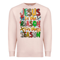 Pale Pink jesus is the reason for the season Premium Sweatshirt - CowhideDigitalArt