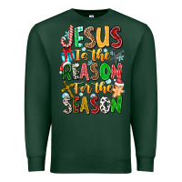 Sports Green jesus is the reason for the season Premium Sweatshirt - CowhideDigitalArt