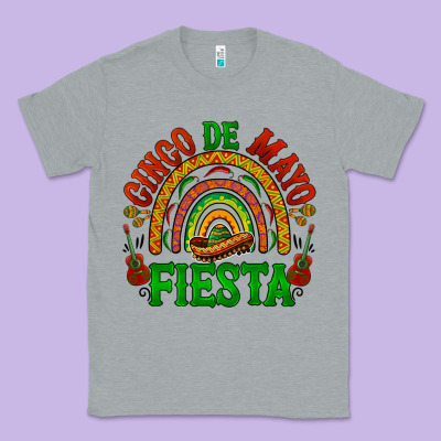 Cinco De Mayo Fiesta Rainbow Classic Tee Designed By Barkaloodesign