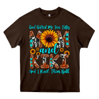 Chocolate Brown god gifted me two titles mom and kiki and i rock t Heavy Core Tee - JahusDesignShop
