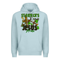 Blue Mist St. Patrick's knows Jesus arose Premium Hoodie - FaDigitalArtStudio