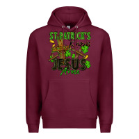 Burgundy St. Patrick's knows Jesus arose Premium Hoodie - FaDigitalArtStudio