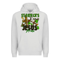 Dove Grey St. Patrick's knows Jesus arose Premium Hoodie - FaDigitalArtStudio