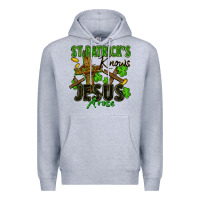 Heather Grey St. Patrick's knows Jesus arose Premium Hoodie - FaDigitalArtStudio