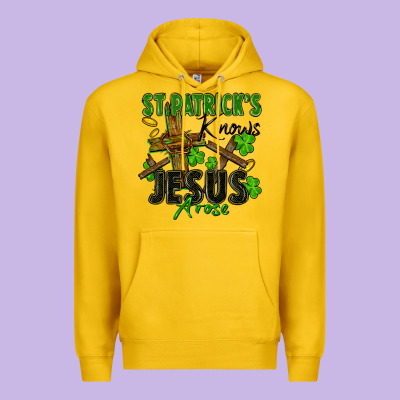 St. Patrick's Knows Jesus Arose Premium Hoodie Designed By Fadigitalartstudio