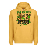 Mustard St. Patrick's knows Jesus arose Premium Hoodie - FaDigitalArtStudio