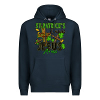 Navy St. Patrick's knows Jesus arose Premium Hoodie - FaDigitalArtStudio