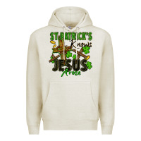 Oatmeal Heather St. Patrick's knows Jesus arose Premium Hoodie - FaDigitalArtStudio
