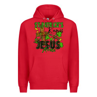 Red St. Patrick's knows Jesus arose Premium Hoodie - FaDigitalArtStudio