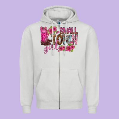 Small Town Girl With Flowers Bbs Zipper Hoodie Designed By Bundleandbundleshop