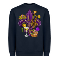 Navy Fleur de lis Mardi Gras Heavyweight Sweatshirt - HowdyJamesFarm