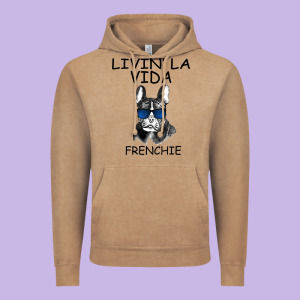 Livin' La Vida Frenchie Vintage Hoodie Designed By Bettercallsaul