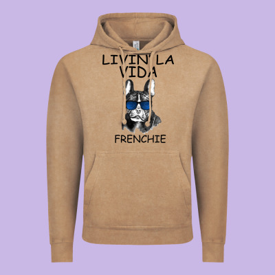 Livin' La Vida Frenchie Vintage Hoodie Designed By Bettercallsaul