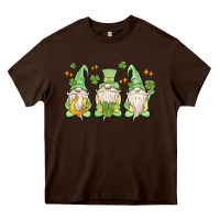 Chocolate Brown st. patrick's day gnomes Heavy Core Tee - MaliasSmallBusiness