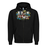 Black Army mom Mother's Day Zipper Hoodie - FaDigitalArtStudio