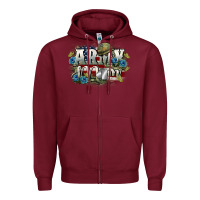 Burgundy Army mom Mother's Day Zipper Hoodie - FaDigitalArtStudio