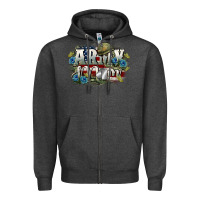Charcoal Heather Army mom Mother's Day Zipper Hoodie - FaDigitalArtStudio