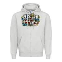 Dove Grey Army mom Mother's Day Zipper Hoodie - FaDigitalArtStudio