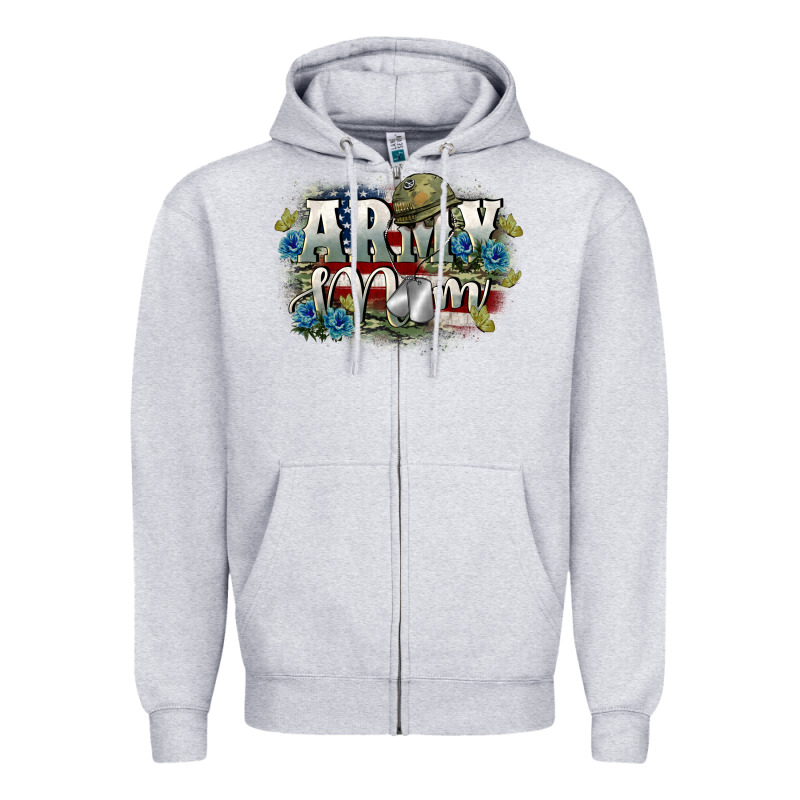 Army Mom Mother's Day Zipper Hoodie by FaDigitalArtStudio | Teevron
