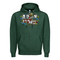 Sports Green Army mom Mother's Day Zipper Hoodie - FaDigitalArtStudio