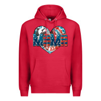 Cardinal American Mama heart Premium Hoodie - FaDigitalArtStudio