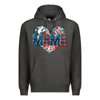 Charcoal Heather American Mama heart Premium Hoodie - FaDigitalArtStudio