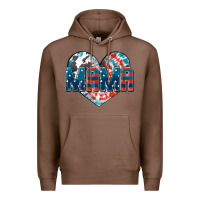 Chestnut American Mama heart Premium Hoodie - FaDigitalArtStudio